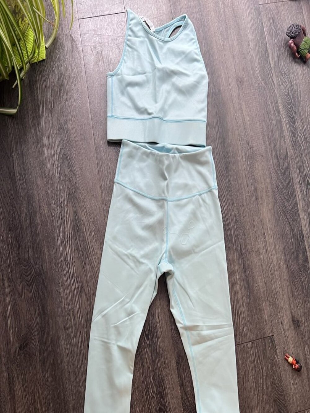 IVL Collective Light Blue Activewear Set Leggings Sports Bra